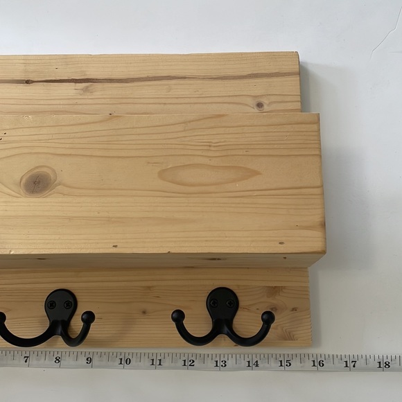 Montessori Natural Hardwood Entryway Shelf with Hooks - Picture 8 of 12